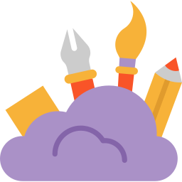 nuage avec des outils de création graphique